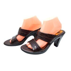 Womens Sofft Leather Platform Slide Sandals. Size 8M